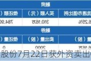 沪深股通|水羊股份7月22日获外资卖出0.01%股份