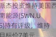 派杰投资维持美国西南能源(SWN.US)持有评级，维持目标价7美元