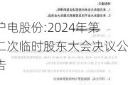 沪电股份:2024年第二次临时股东大会决议公告