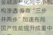 金融国产化向中小机构渗透 券商“三步并两步”加速布局 国产性能提升成重中之重