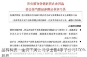 晶科科技：全资下属公司拟出售4家子公司100%股权