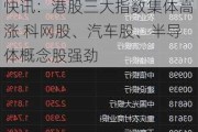 快讯：港股三大指数集体高涨 科网股、汽车股、半导体概念股强劲