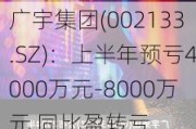 广宇集团(002133.SZ)：上半年预亏4000万元-8000万元 同比盈转亏