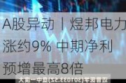 A股异动丨煜邦电力涨约9% 中期净利预增最高8倍