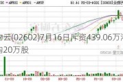 万物云(02602)7月16日斥资439.06万港元回购20万股