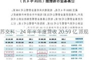 苏交科：24 年半年度营收 20.59 亿 派现