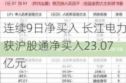 连续9日净买入 长江电力获沪股通净买入23.07亿元