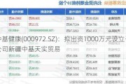 中基健康(000***2.SZ)：拟出资1000万元设立子公司新疆中基天实贸易