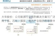 大华股份：公司能源行业线的解决方案可广泛用于氢、石化、煤炭、电力产业链的各场景中