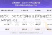 盛科通信-U（688702）盘中异动 股价振幅达5.53%  上涨7.14%（06-13）