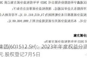 中新集团(601512.SH)：2023年年度权益分派10派2.73元 股权登记7月5日