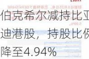 伯克希尔减持比亚迪港股，持股比例降至4.94%