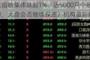 三大指数集体跌超1%，近5000只个股飘绿，大盘会否继续探底？机构最新解读