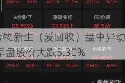 万物新生（爱回收）盘中异动 早盘股价大跌5.30%