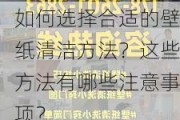 如何选择合适的壁纸清洁方法？这些方法有哪些注意事项？