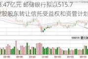 预计获利8.47亿元 邮储银行拟以515.76亿向其控股股东转让信托受益权和资管***收益权