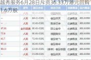 越秀服务6月28日斥资36.33万港元回购11.6万股