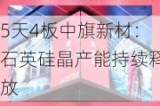 5天4板中旗新材：石英硅晶产能持续释放