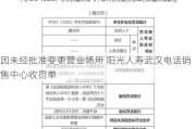 因未经批准变更营业场所 阳光人寿武汉电话销售中心收罚单