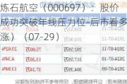 炼石航空（000697）：股价成功突破年线压力位-后市看多（涨）（07-29）