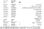 骏杰集团控股(08188)将于6月20日派付末期股息每股5港仙