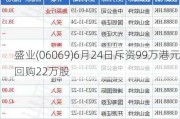 盛业(06069)6月24日斥资99万港元回购22万股