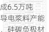 道氏技术：公司碳材料已形成6.5万吨导电浆料产能，硅碳负极材料中试线已建成