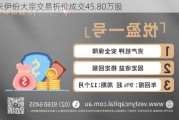 来伊份大宗交易折价成交45.80万股