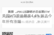 美国WTI原油暴跌4.4% 抹去今年所有涨幅