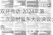 双环传动:2024年第二次临时股东大会决议公告