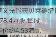 信义光能获贝莱德增持478.4万股 每股作价约4.53港元