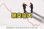 侨源股份大宗交易折价成交10.00万股