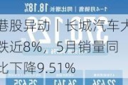 港股异动丨长城汽车大跌近8%，5月销量同比下降9.51%