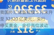 我国外汇储备规模 5 月末升至 32320 亿美元：央行停买黄金，金价高位波动