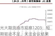 光大期货油市观察1203：短期驱动不足，关注会议结果