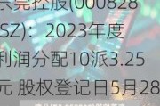 东莞控股(000828.SZ)：2023年度利润分配10派3.25元 股权登记日5月28日