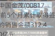 中国金茂(00817)前5个月累计取得签约销售金额312.40亿元