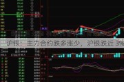 沪银：主力合约跌多涨少，沪银跌近 3%