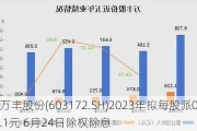 万丰股份(603172.SH)2023年拟每股派0.1元 6月24日除权除息