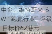 中金：维持蔚来-SW“跑赢行业”评级 目标价62港元