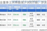 银泰黄金董事王水持股减少300万股，涉及金额4887万元