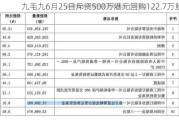 九毛九6月25日斥资500万港元回购122.7万股