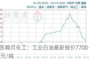 山东翰月化工：工业白油最新报价7700-7800元/吨