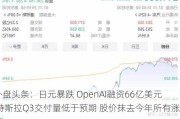 外盘头条：日元暴跌 OpenAI融资66亿美元 特斯拉Q3交付量低于预期 股价抹去今年所有涨幅