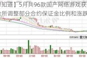 【早知道】5月共96款国产网络游戏获批；上金所调整部分合约保证金比例和涨跌停板