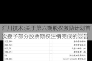 汇川技术:关于第六期股权激励***首次授予部分股票期权注销完成的公告