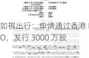 如祺出行：申请通过香港 IPO，发行 3000 万股