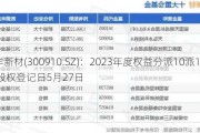 瑞丰新材(300910.SZ)：2023年度权益分派10派13元 股权登记日5月27日