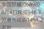 中国铝罐(06898)6月4日斥资946.3万港元回购1451.2万股