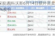 沪深股通|科沃斯6月14日获外资卖出0.02%股份